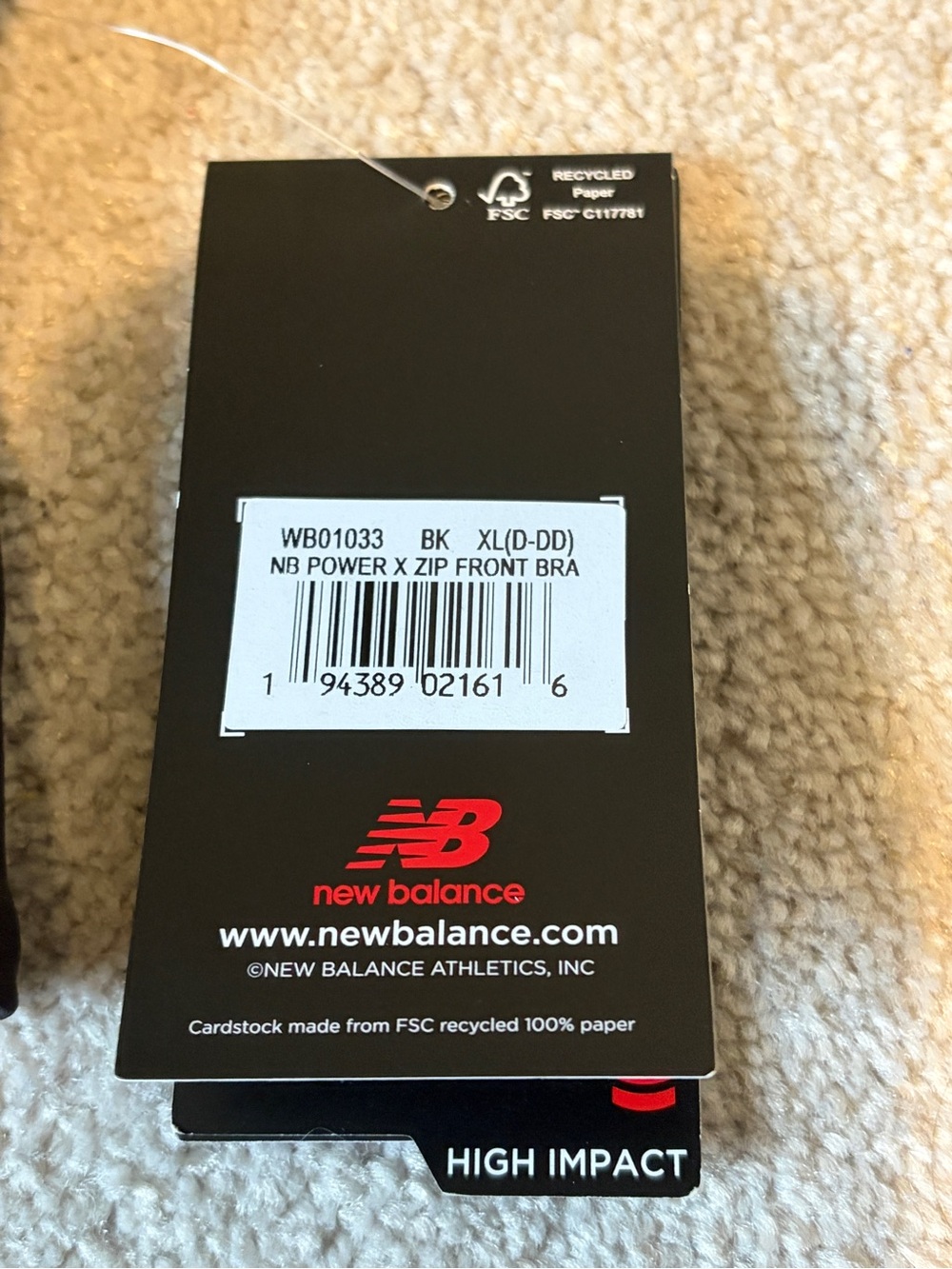 🔥🆕🔥 New Balance Power X Front-Zip High Impact Sports Bra Black - Picture 11 of 11